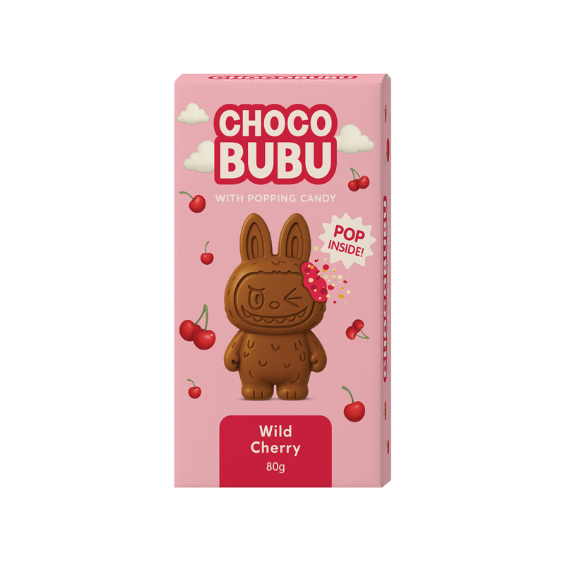 ChocoBubu Milk Chocolate with Popping Candy and Wild Cherry Filling 80g